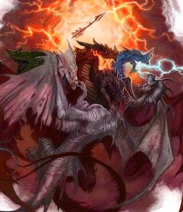 Dragon battle scene